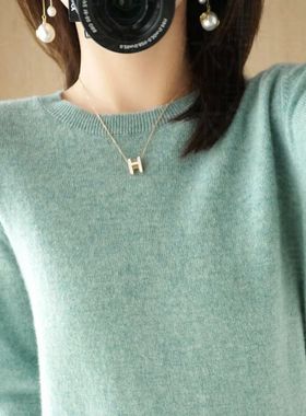 Autumn And Winter Cashmere Sweater Women's Crew Neck Pullove