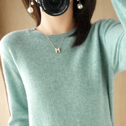 Autumn And Winter Cashmere Sweater Women's Crew Neck Pullove