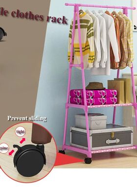Triangle Coat Rack Movable Triangle Rolling Clothes Storage