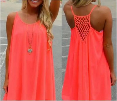 Women beach dress fluorescence female summer dress women chi