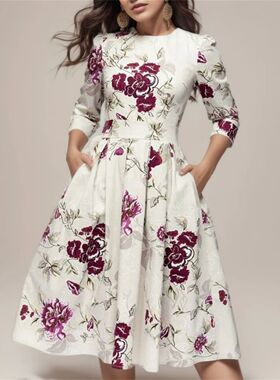 Casual Ruffle Dresses For Women Party Aline Vintage Women El