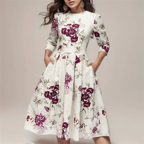 Casual Ruffle Dresses For Women Party Aline Vintage Women El