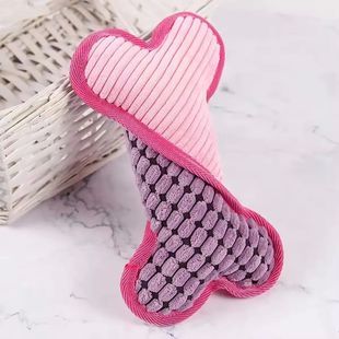 Dog Vocal Plush Toy Bone Teething Bite-Resistant Pet Supplie