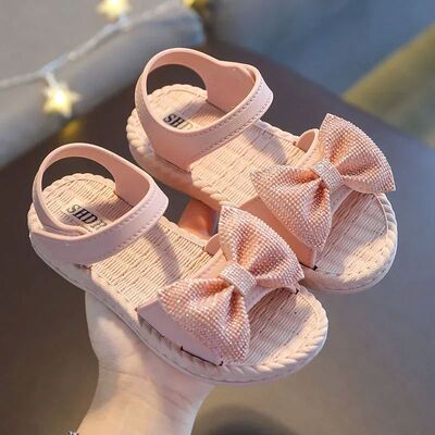 sandalias 2023 Summer's Princess Child Sandals Bow Tie Girls