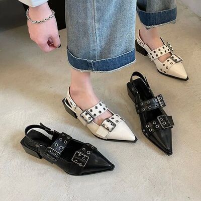 Pointy Mary Jane Shoes for Women 2023 Summer Model with Skir