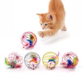 Toy Ball Feather Funny Kitten Mice For Playing Cage Creative