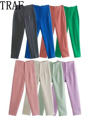 TRAF 2024 Pencil Pants for Women 29 Color High Waisted Trous