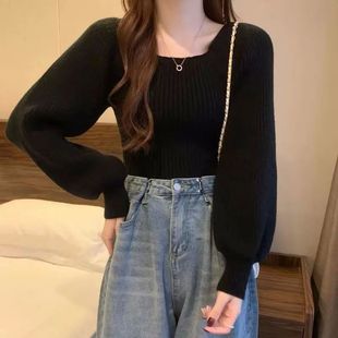 Women Sweaters Puff Winter Sle Long Loose Soft Autumn Casual