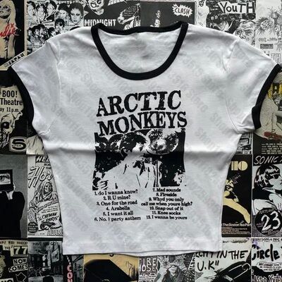 aesthetic Crop Top Short Sleeve T Shirt Women Streetwear 202