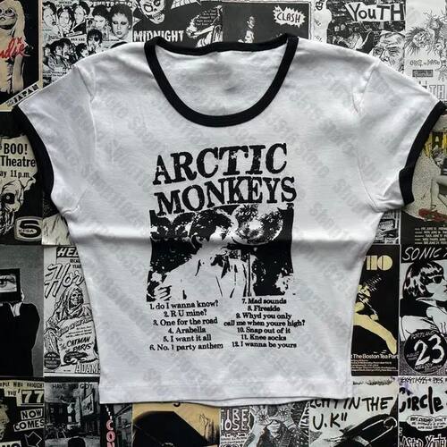 aesthetic Crop Top Short Sleeve T Shirt Women Streetwear 202