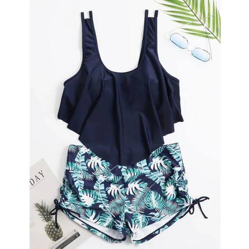 Summer Ruffles Swimsuits Tankini Sets Female Swimwear Sports