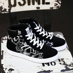 High Top Canvas Shoes for Men Fashion Platform Sneakers Spr