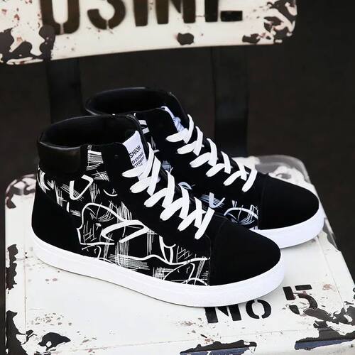 High Top Canvas Shoes for Men Fashion Platform Sneakers  Spr