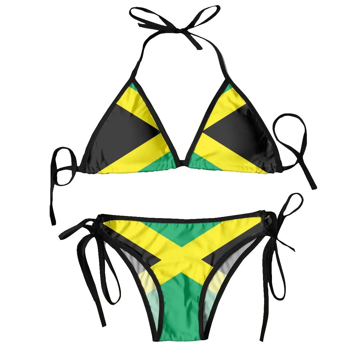 Sexy Bikini Women Swimsuit Two Piece Swimwear Jamaica Flag B