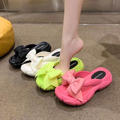 Fashion Bowknot Platform Flip Flop for Women 2023 Summer Bea