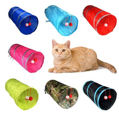 1pc Cat Tunnel Toy, Foldable Polyester Cloth, Rolling Tent,c