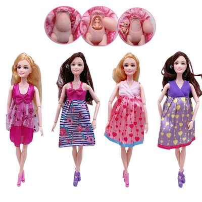 11.5 Inches 1 Pregnant Doll Body 30cm with 2 Baby +1 Clothes