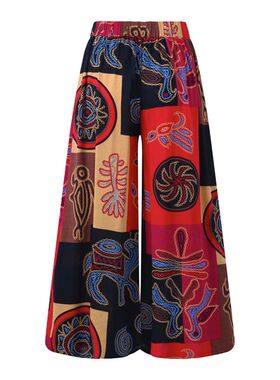 Elastic Waist Pants For Women Loose Casual Print Wide Leg Pa