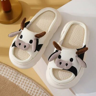 Four Seasons Universal Indoor Home Cotton Linen Sandals Cute