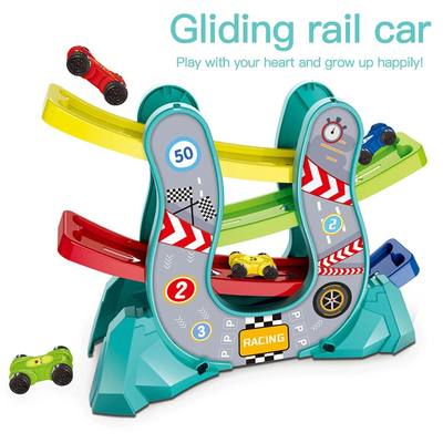 Gliding Cars Ramp Racer Cars Race Track Car 4 Levels Zig Zag