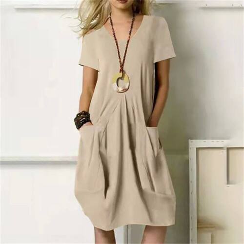 S-5XL Oversized Cotton Linen Long Dress for Women 2023 Summe