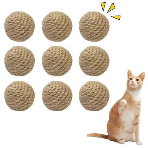 5PCS Cats Sounding Ball Interactive Handmade Sisal Cat Scrat