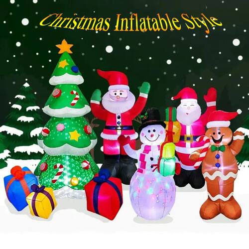 Christmas Inflatable Style Decoration Built-in LED Lights In