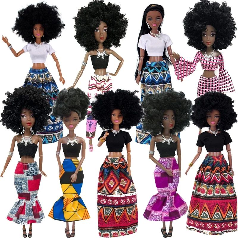 1/6 Fashion Barbie Doll Black African Dolls Toys for Girls D 玩具/童车/益智/积木/模型 娃娃/配件/着替 原图主图