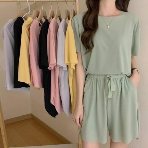 Ice Silk Women's Summer Cool Home Clothes Pajamas Refreshing