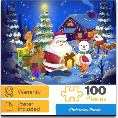 100Pcs Santa Christmas Jigsaw Puzzle,the gifts that count, F