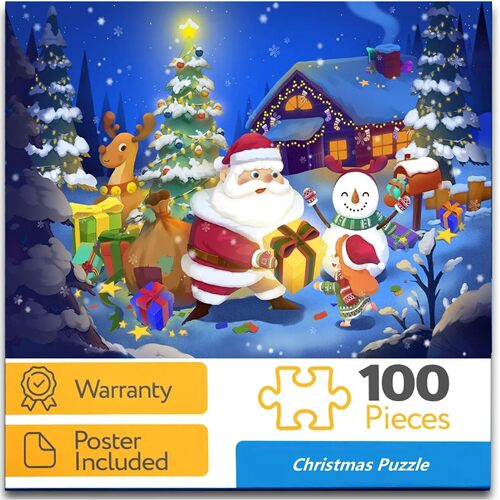100Pcs Santa Christmas Jigsaw Puzzle,the gifts that count, F