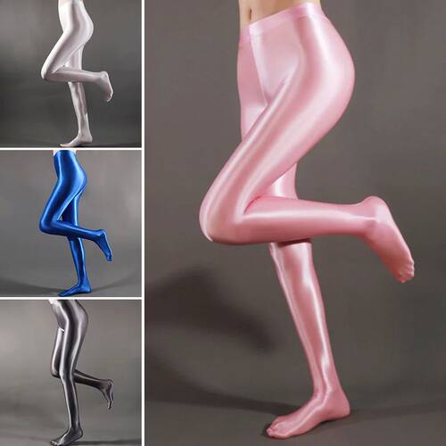 Spandex Glossy Opaque Pantyhose Shiny High Waist Tights Sexy