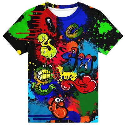 Cool Graffiti Graphic T Shirt Men Fashion Streetwear 3d Prin