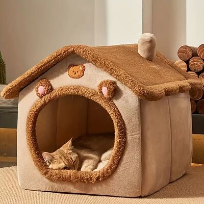 Foldable Pet House Removable Washable Cat House Puppy Cave S