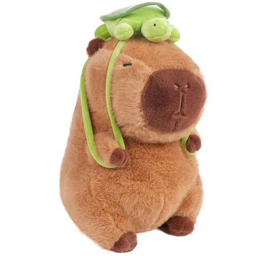 Pet Cute Capybara Plush with Turtle Backpack Kawaii Capibara