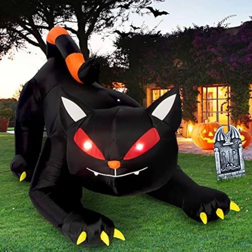 Halloween Inflatable 1.8m Black Cat Toy Shakes Head Ghost LE