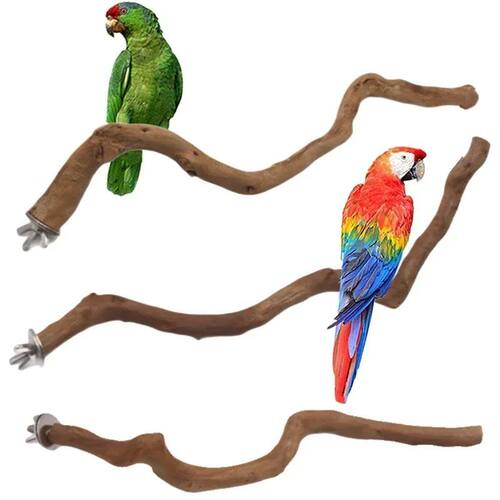 Natural Parrot Perch Bird Stand Tree Stick Paw Grinding Fork