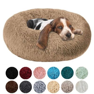 Round Cat Beds House Soft Long Plush Best Pet Dog Bed For Do