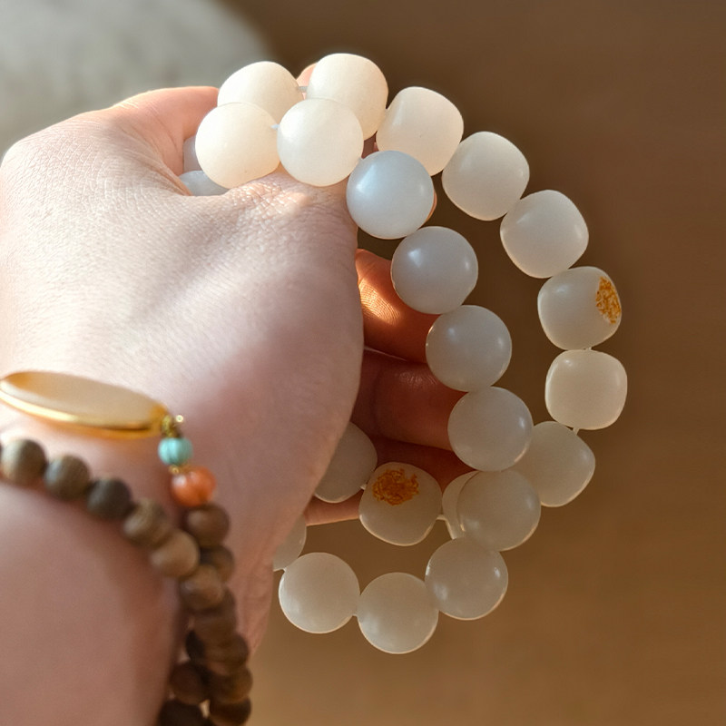 陌上诗【流光】俄籽料大珠老型珠圆珠手串