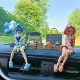 REM+RAM+BI Метка+сумка+кошка+синий и белый шар.