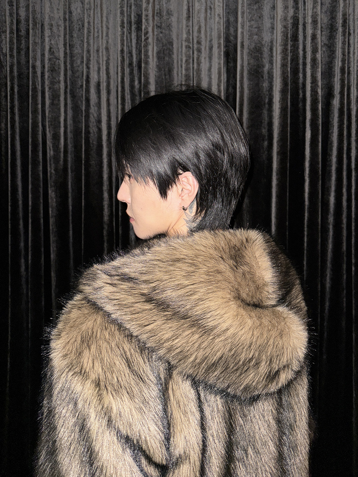 ZISHANG 남성 의류 겨울 유행 가을 겨울 스타일 긴 머리 잘 생긴 옷깃 캐주얼 면 의류 모피 재킷 남성 유행