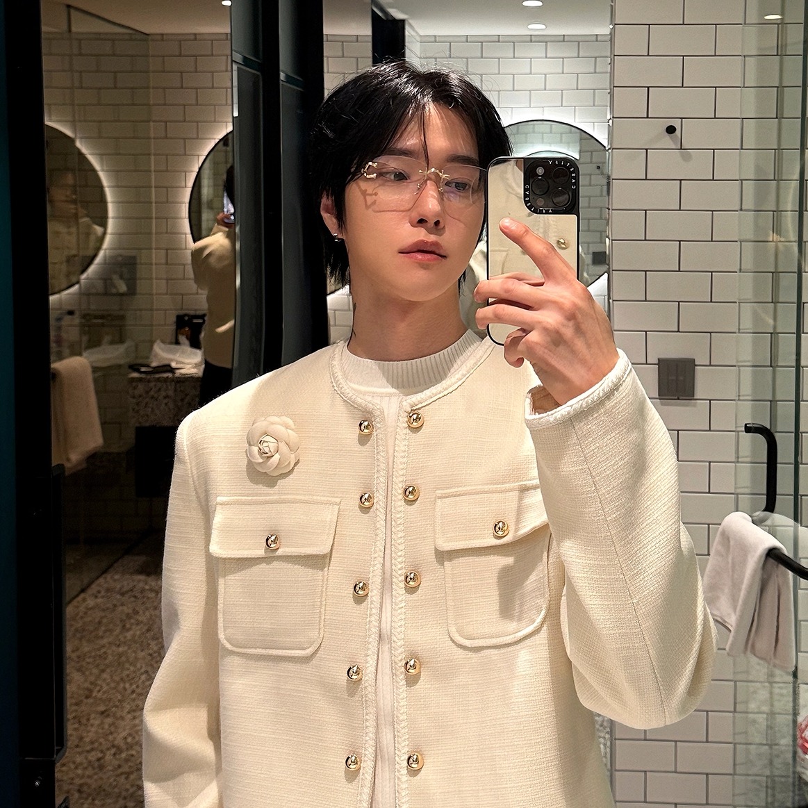 秋冬高级感短款垫肩毛呢夹克外套