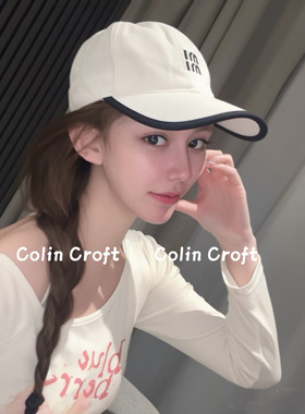 Colin Croft 2-2 帽型超正 白色鸭舌帽 网球帽子 棒球显脸小夏女