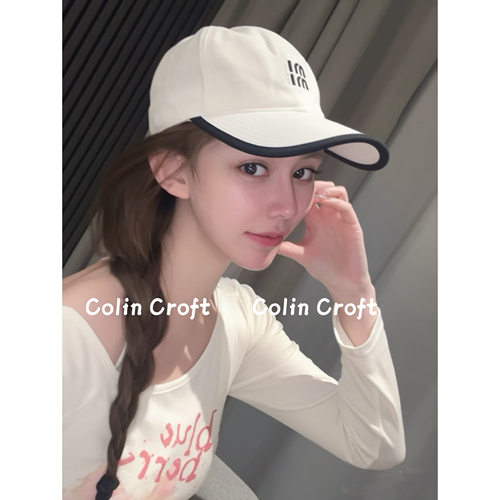 网球帽棒球鸭舌帽白色夏季女