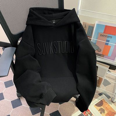 美式复古刺绣字母高街vibe风卫衣