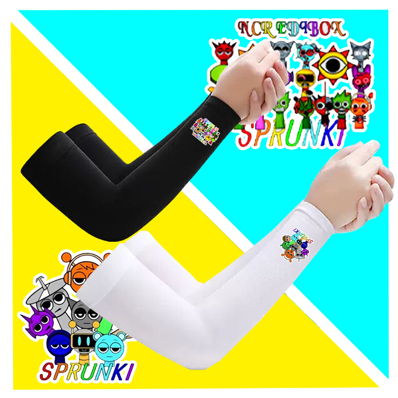 新款Sprunki音乐游戏节奏盒子冰袖学生周边儿童女防晒卡通护臂男