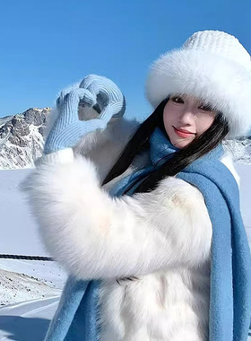渔夫帽女冬季兔毛子显脸小
