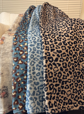 高个子加长版170cm睡裤女秋冬季珊瑚绒宽松阔腿裤直筒保暖豹纹裤