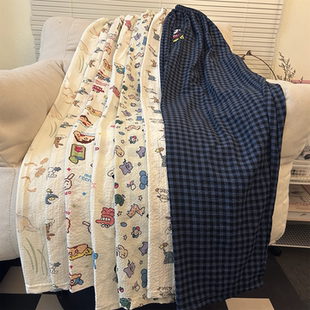 睡裤 休闲拖地家居裤 女夏季 垂感印花泡泡棉阔腿裤 薄款 高个子加长版