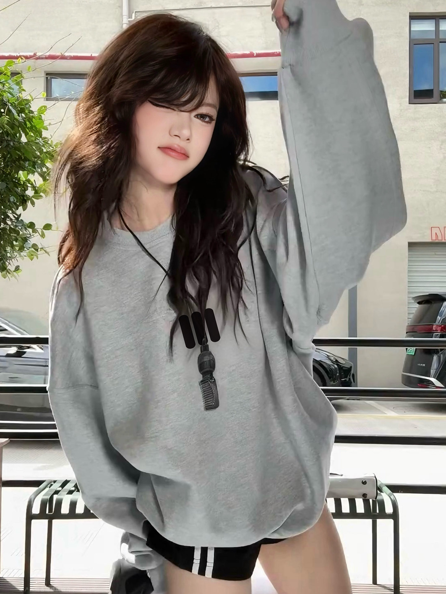 American High Street Style Crew Neck Sweatshirt for Women, Autumn 2025 New Loose and Lazy Chic Versatile Long-Sleeve Top, Thin Style